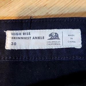 NWOT PACSUN  BULLHEAD Deep Black High Rise Skinniest Ankle 30